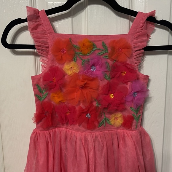 Mini Boden Appliqué Floral Tulle Dress - Picture 2 of 10